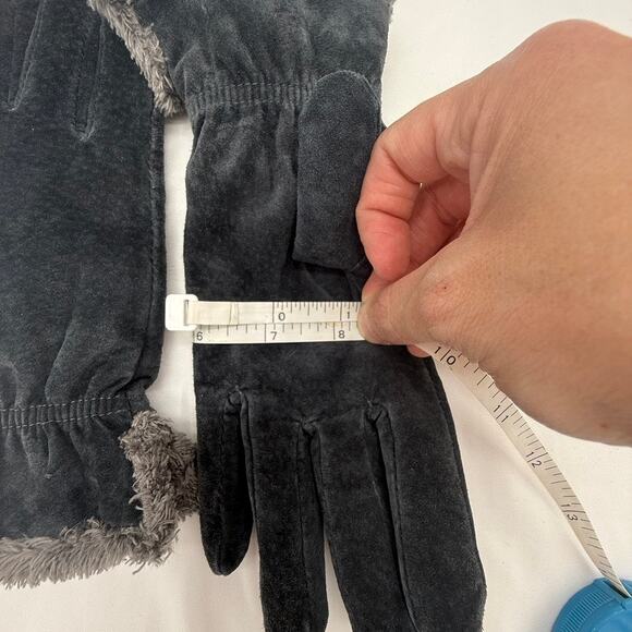 ARIS Genuine Leather Gloves Black Faux Fur Lined Women’s Medium - Picture 8 of 9